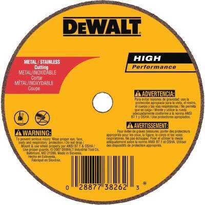 DEWALT HP Type 1 4 In. x 0.035 In. x 5/8 In. Metal/Stainless Cut-Off Wheel