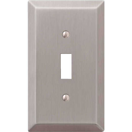 Amerelle 1-Gang Stamped Steel Toggle Switch Wall Plate, Brushed Nickel